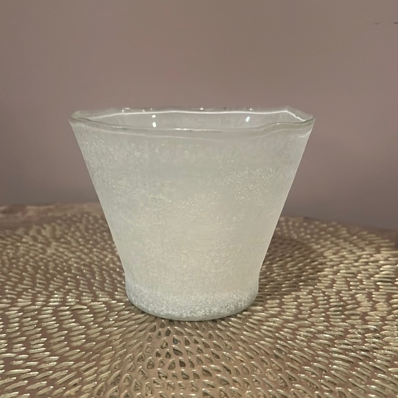 Pottery Barn Laguna Frosted White Candleholder - Picture 1 of 7